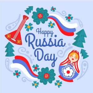 Рисованная иллюстрация ко Дню России
